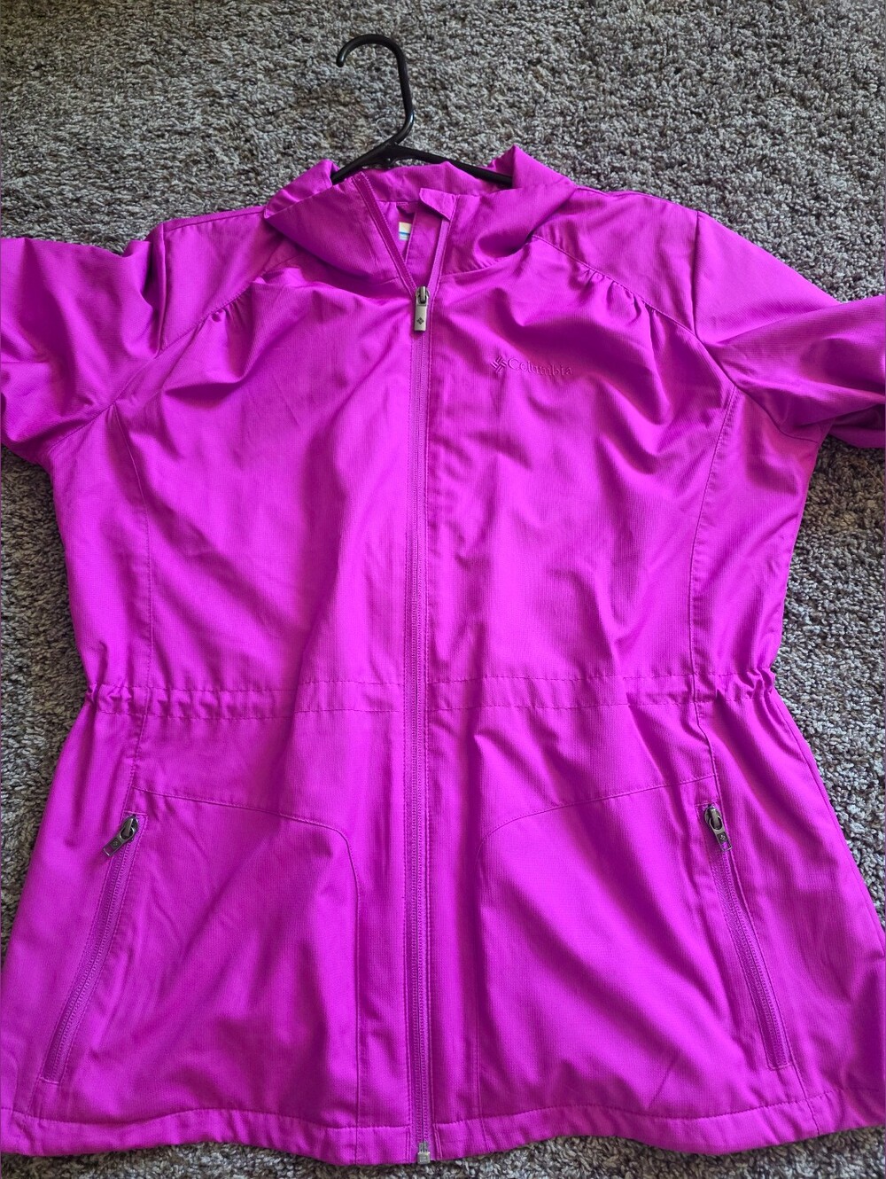Columbia Women's Lightweight Jacket - Bright Magenta Drawstring Waist Size Large